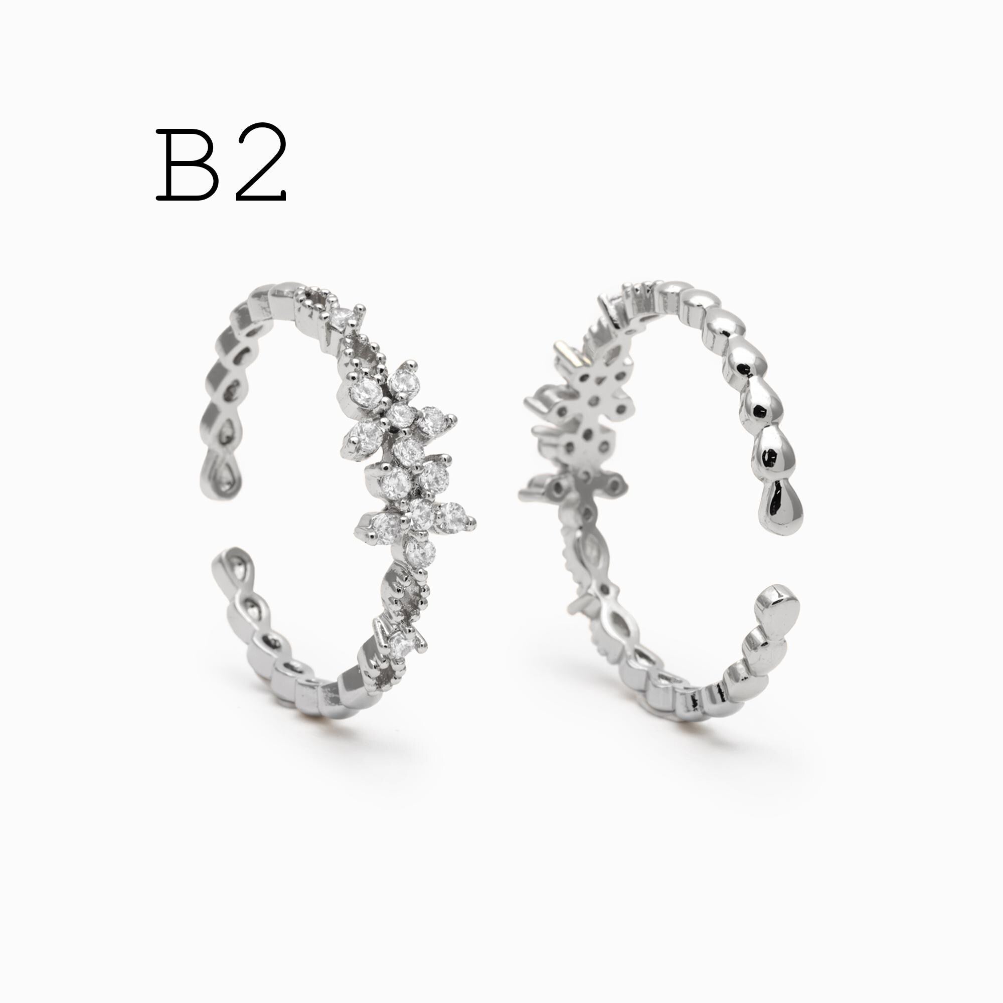 4pcs Gold/ Silver Tone Lace Finger Ring, Gold/ Rhodium plated Brass, Gift for Her, Stackable Ring, Minimalist Ring(#JZ-001)